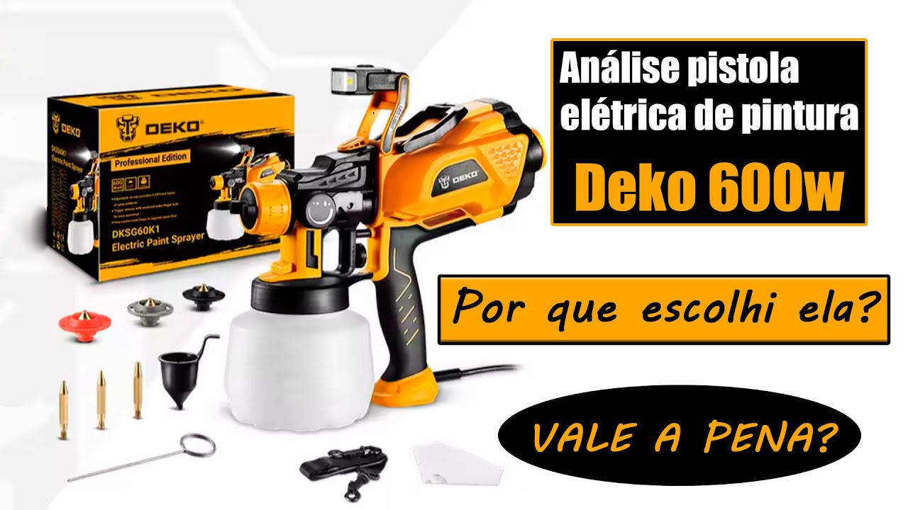 Review completo e teste prático / Pistola de pintura DEKO HVLP 600w / Vale a pena?