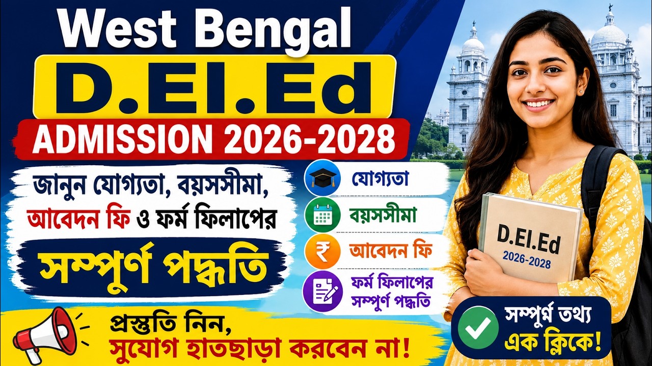 WB D.El.Ed Form Fill Up 2026 | D.El.Ed Admission 2026 West Bengal