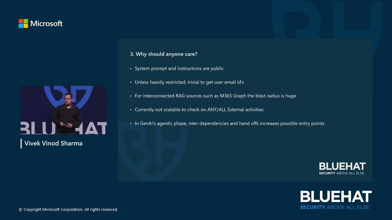 BlueHat 2024: LT07: AI's got Muffins- the RAG-a-muffins!!! by Vivek Vinod Sharma (Microsoft)