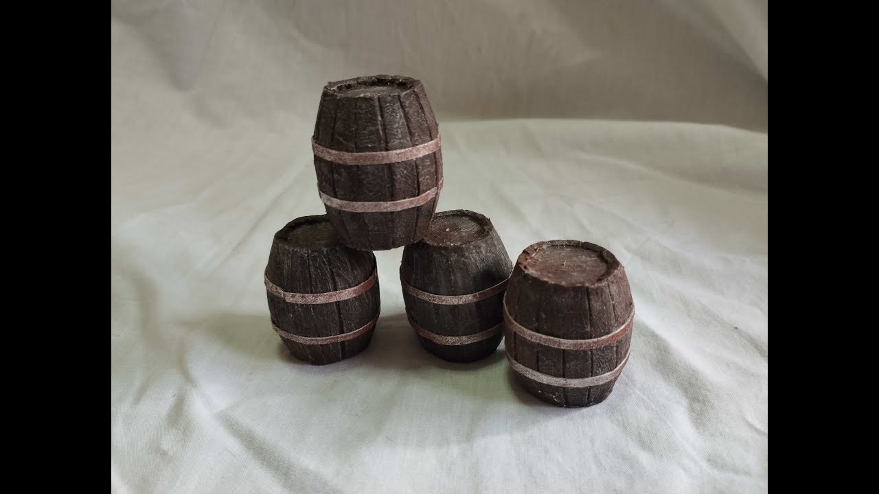 Wooden barrels for 1/35 scale dioramas.
