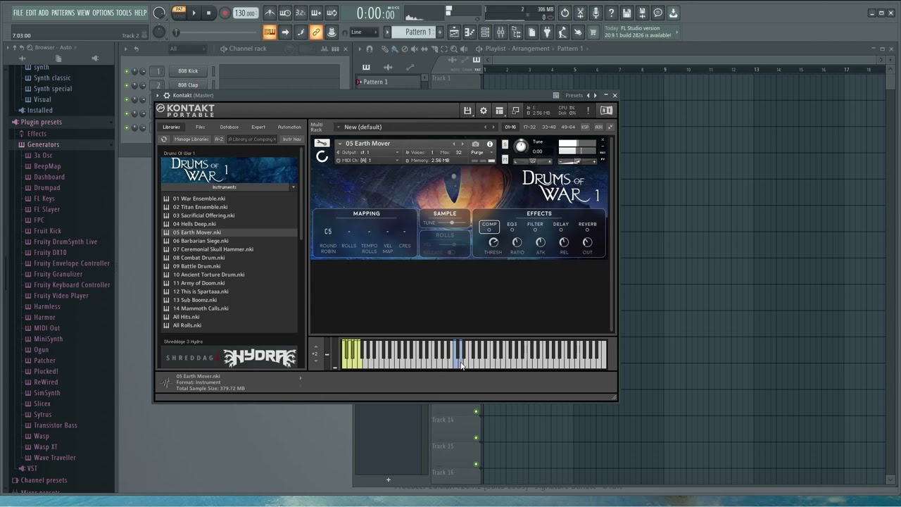 Drums of war 1 - KONTAKT library - sound check (no talking)