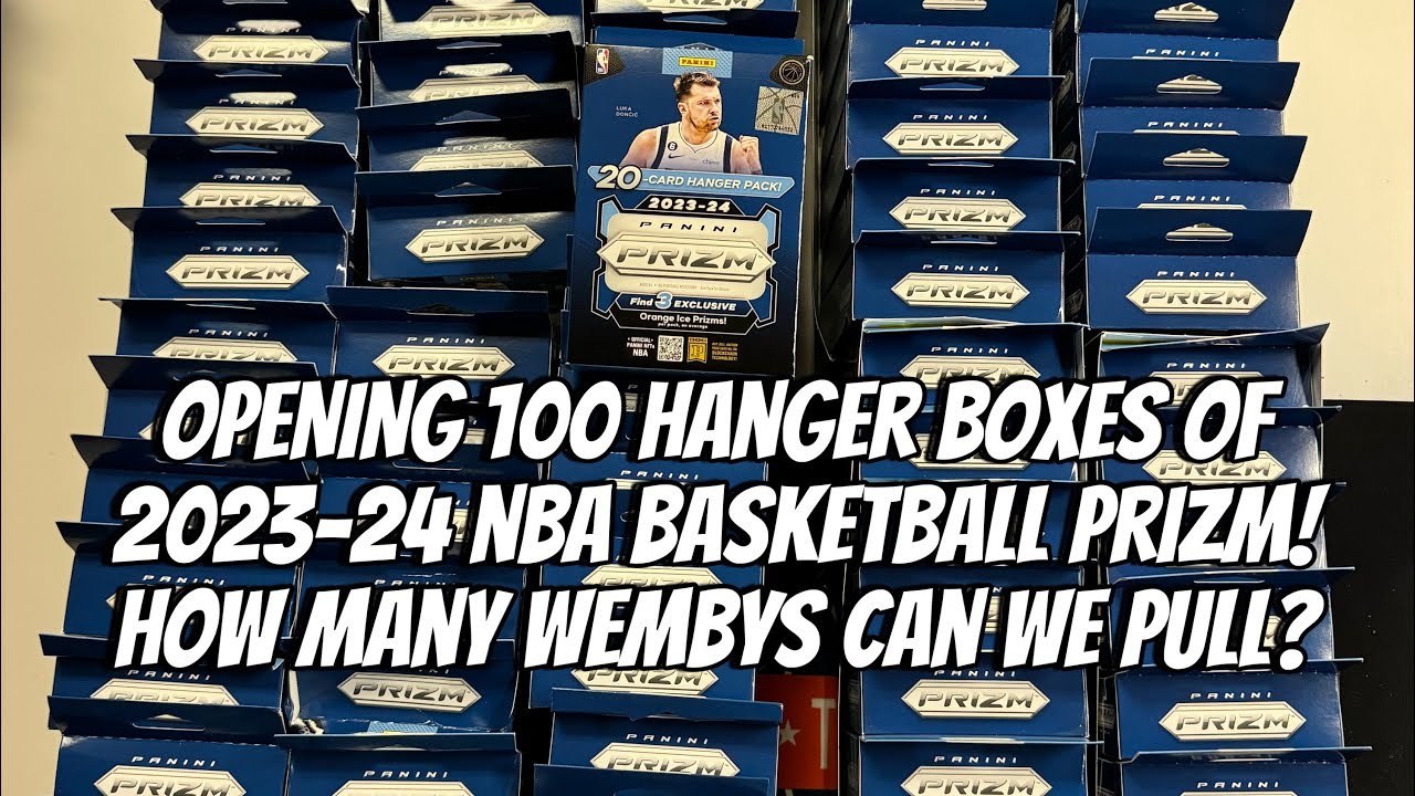 Opening 100 Hanger Boxes of 2023-24 Prizm NBA Basketball! How many Wembanyamas can we pull? Review