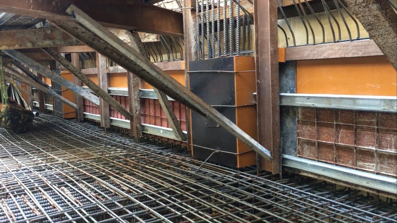 Kho Tư liệu Xây dựng - Đổ bê tông sàn và tường tầng hầm cùng lúc | Cấu tạo cốp pha & cốt thép
