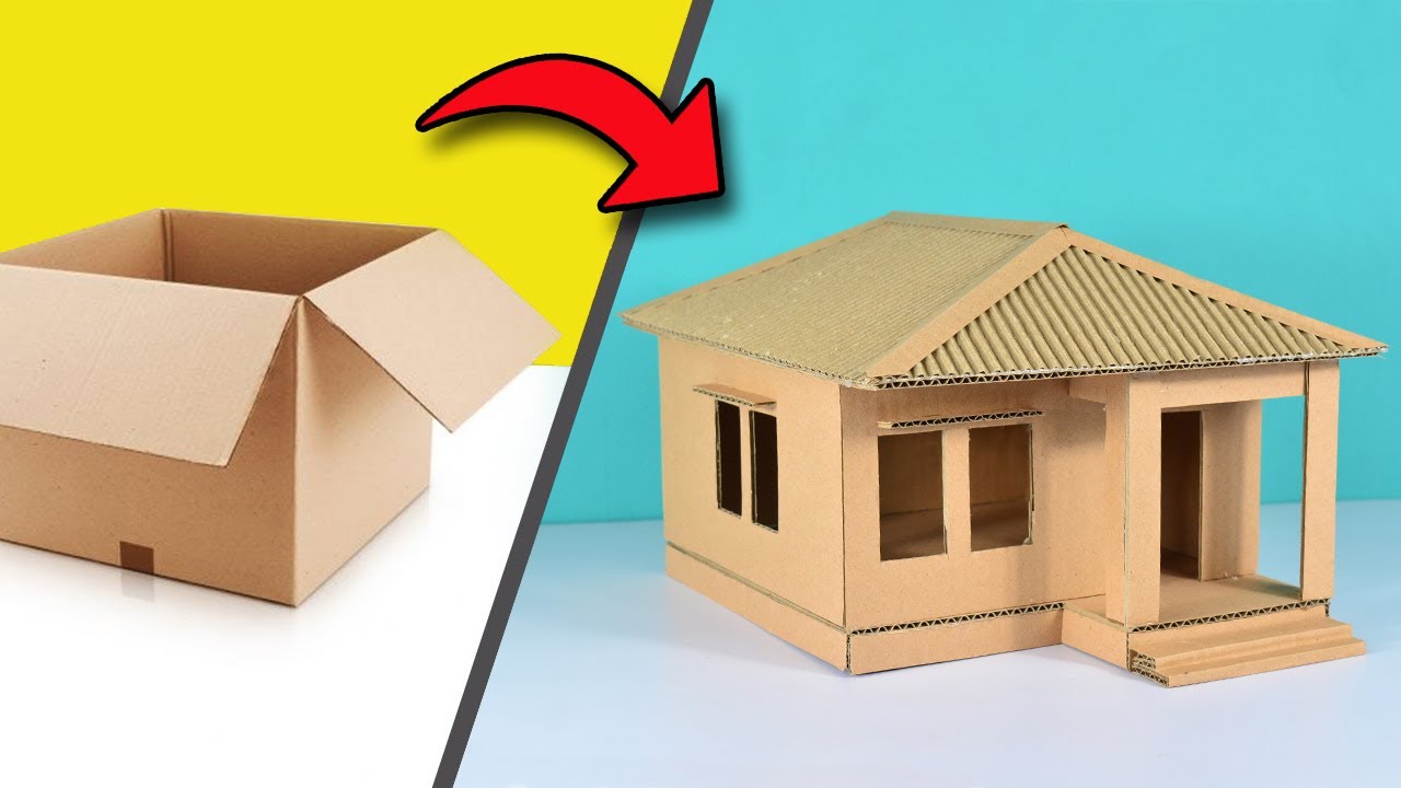 How To Make House From Cardboard With Size | Cara Membuat Rumah dari Kardus Dengan Ukurannya