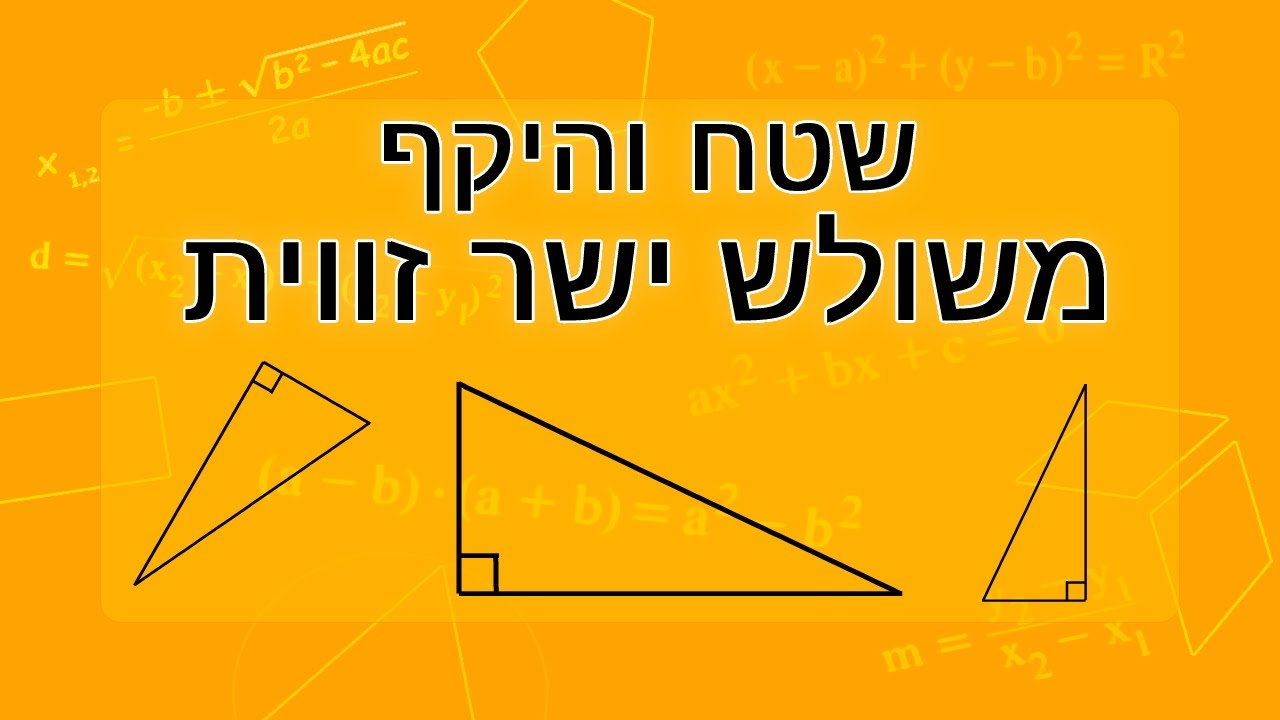 שטח והיקף משולש ישר זווית
