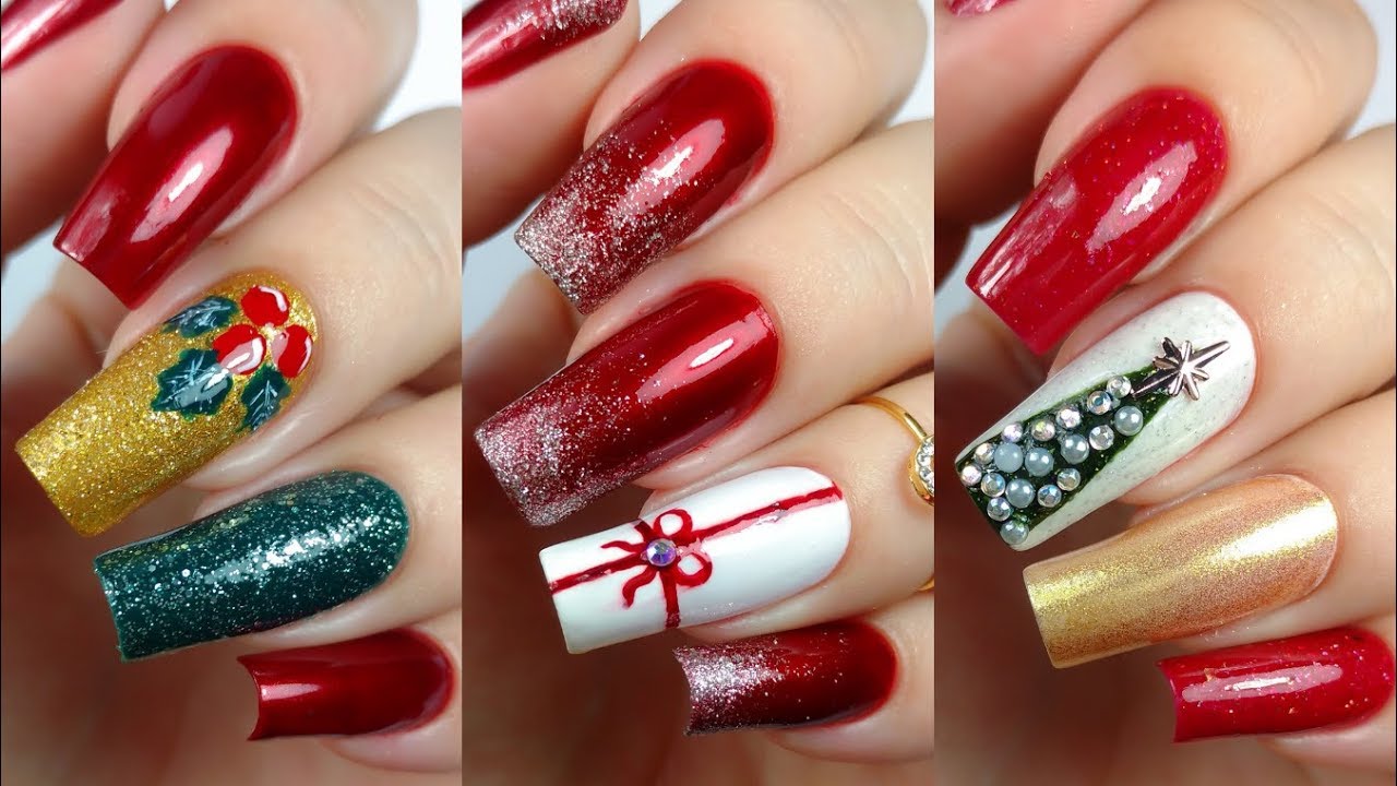 3 UNHAS DECORADAS DE NATAL SUPER FÁCIL | Nail art for Christmas | #UNHASDENATAL2018