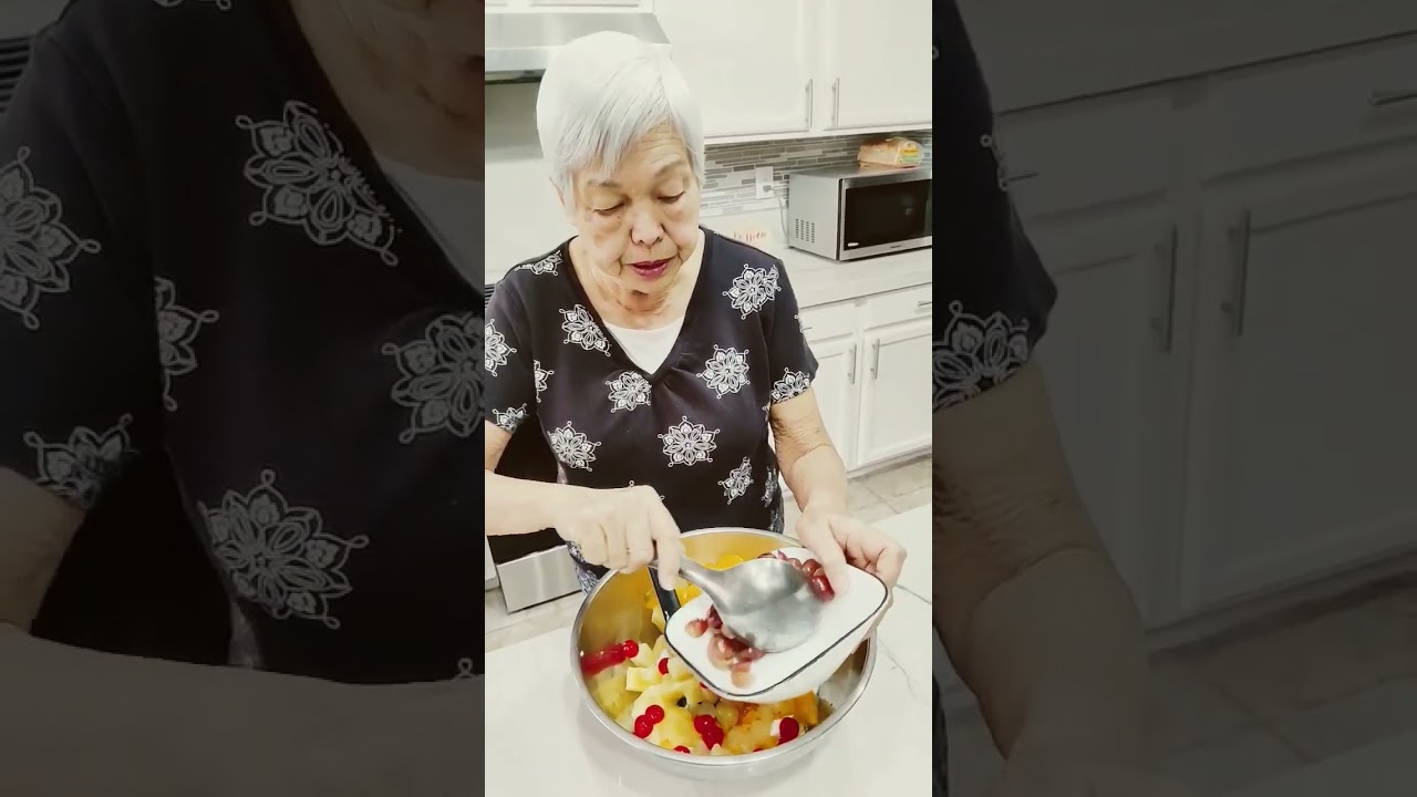 Ambrosia in 60 seconds       A yummy fruit salad