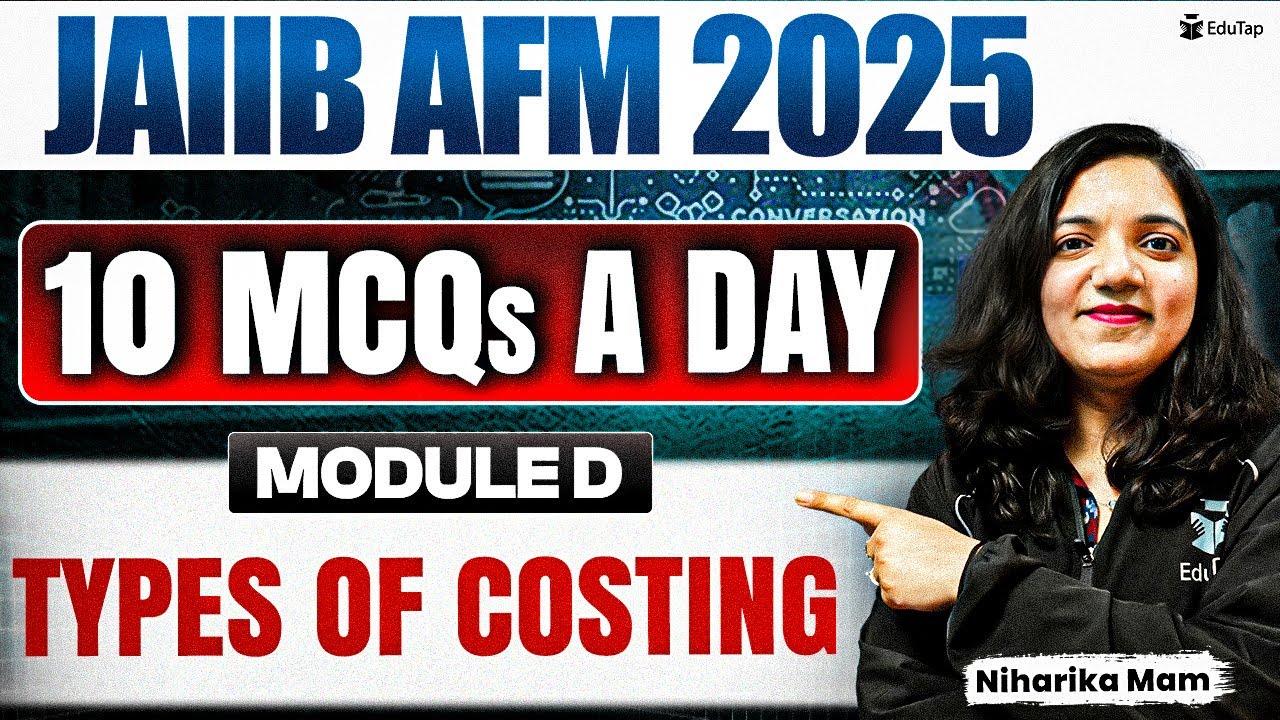 JAIIB Free Online MCQ Classes 2025 | JAIIB AFM Types of Costing Important MCQ Practice