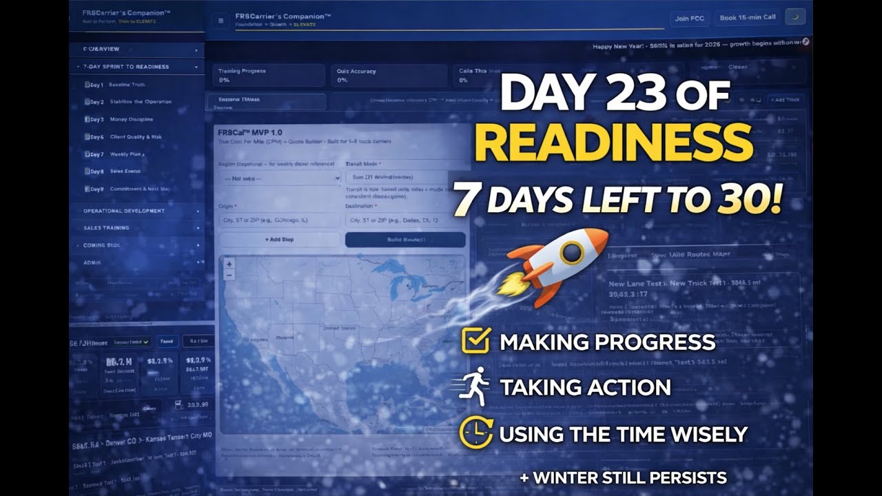 Readiness Day 23, with 7 more days to go!