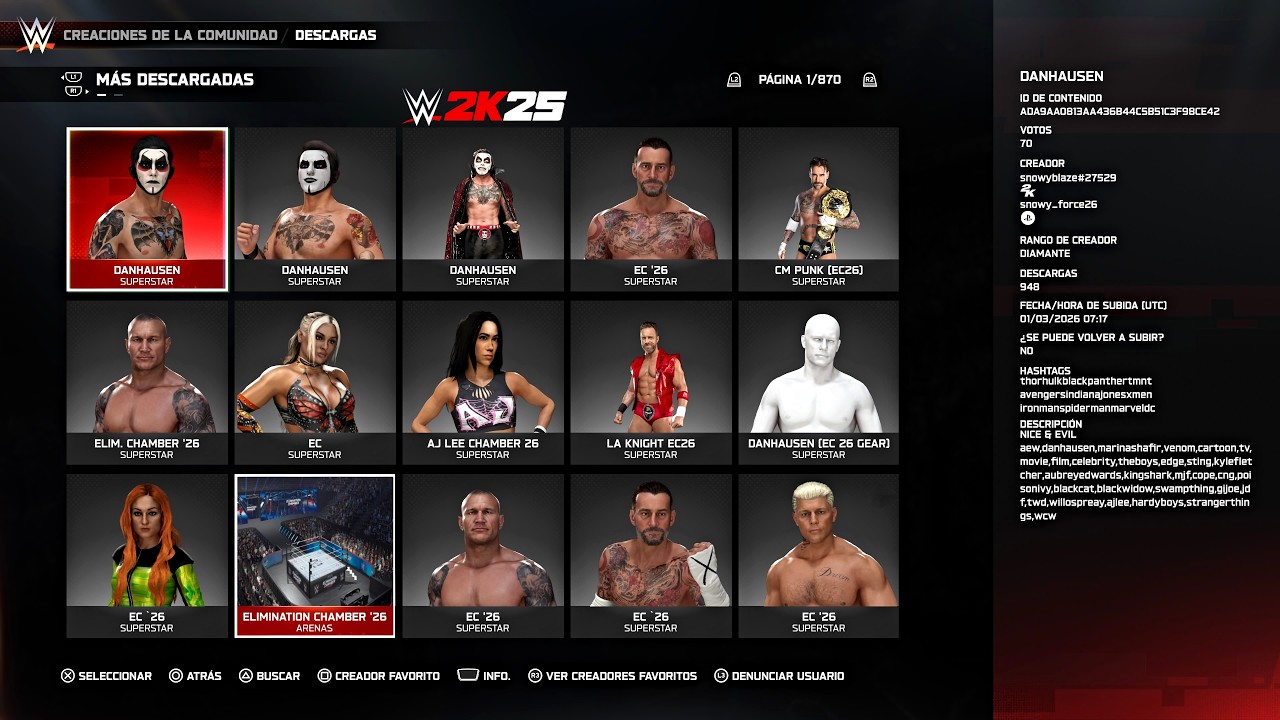 WWE 2K25: COMMUNITY CREATIONS (DAY 362-364) (03th Mar- 05th Mar) | CREACIONES DE LA COMUNIDAD