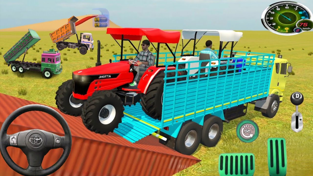 💥part 304 #india #3d #gaming  Tractors Loaded Inside Big Truck | : Heavy Loading Challenge in #truck