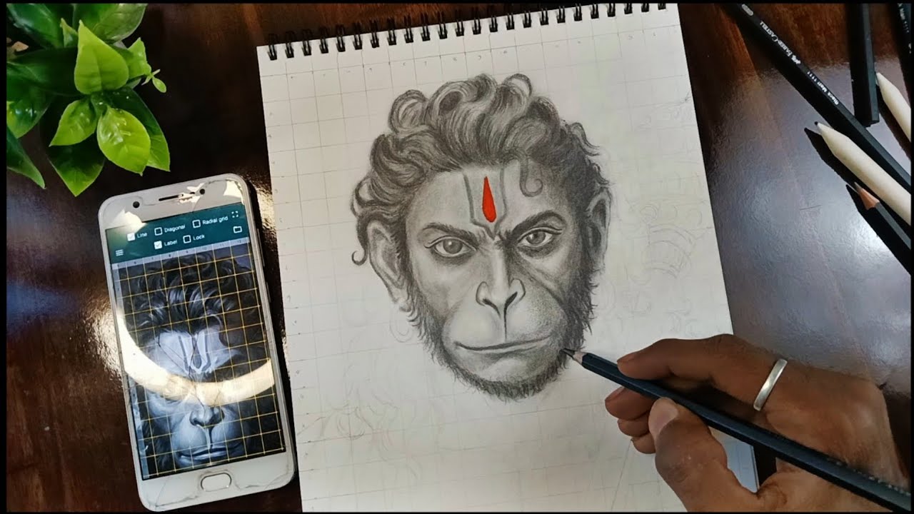 Hanuman ji 🙏 drawing shading part 2 #drawing #india 