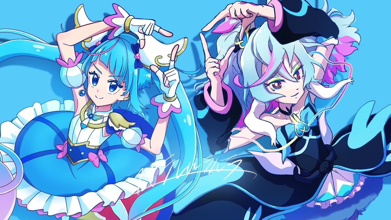 【手描き】キュアスカイとキュアシュプリームで「パラレルラルラ」