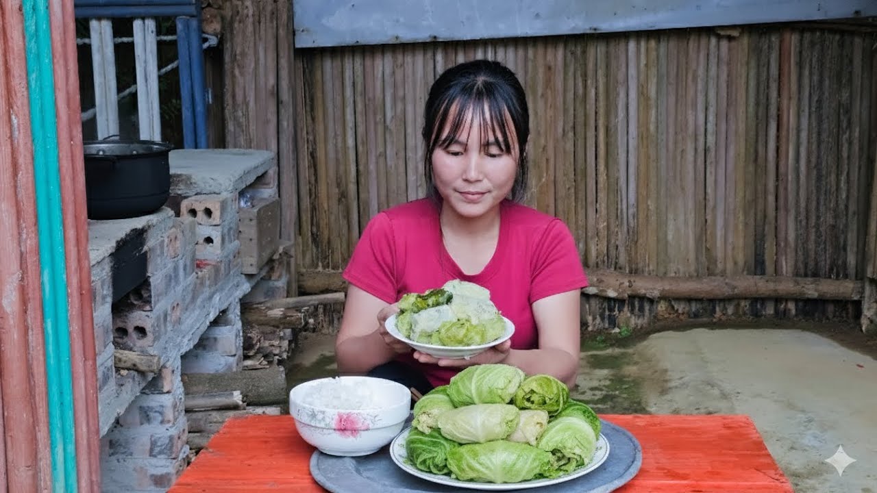 How to make pork wrapped in cabbage leaves - Vietnamese cuisine at a farm in the forest