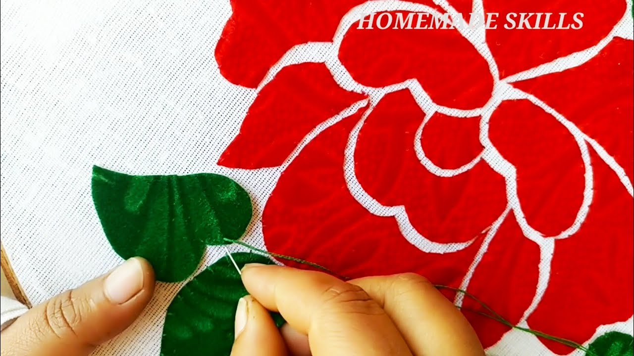 How To Make Beautiful Pillow Cover Design Using Velvet|वेलवेट से बना तकिया कढ़ाई डिजाइन|Pillow Cover