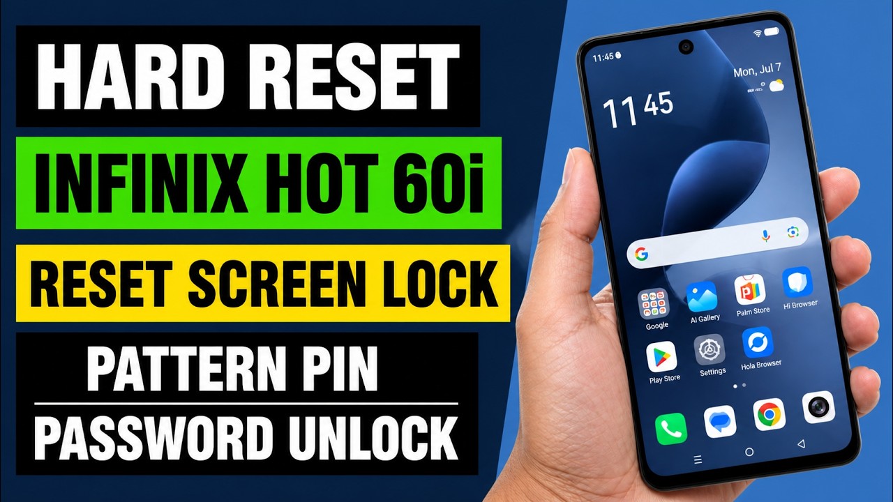 Hard Reset Infinix Hot 60i | Infinix Hot 60i Reset Screen Lock Pattern Pin Password Unlock