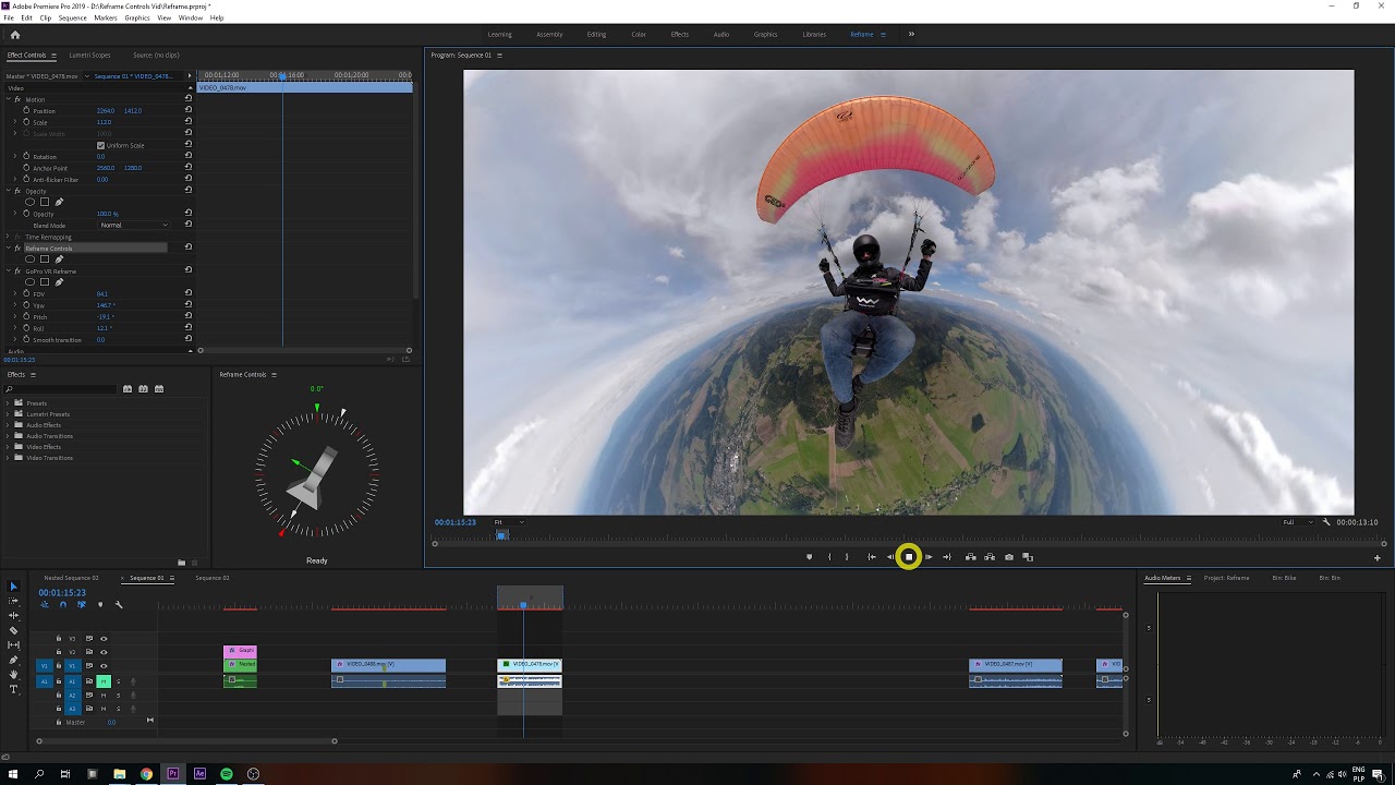 Reframe Controls for GoPro VR Reframe