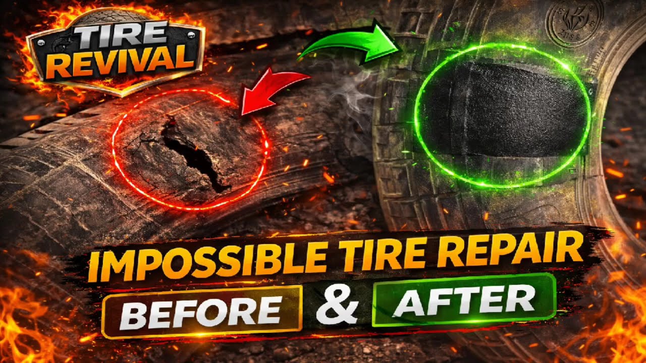 impossible tire repair before & after #tirerepair