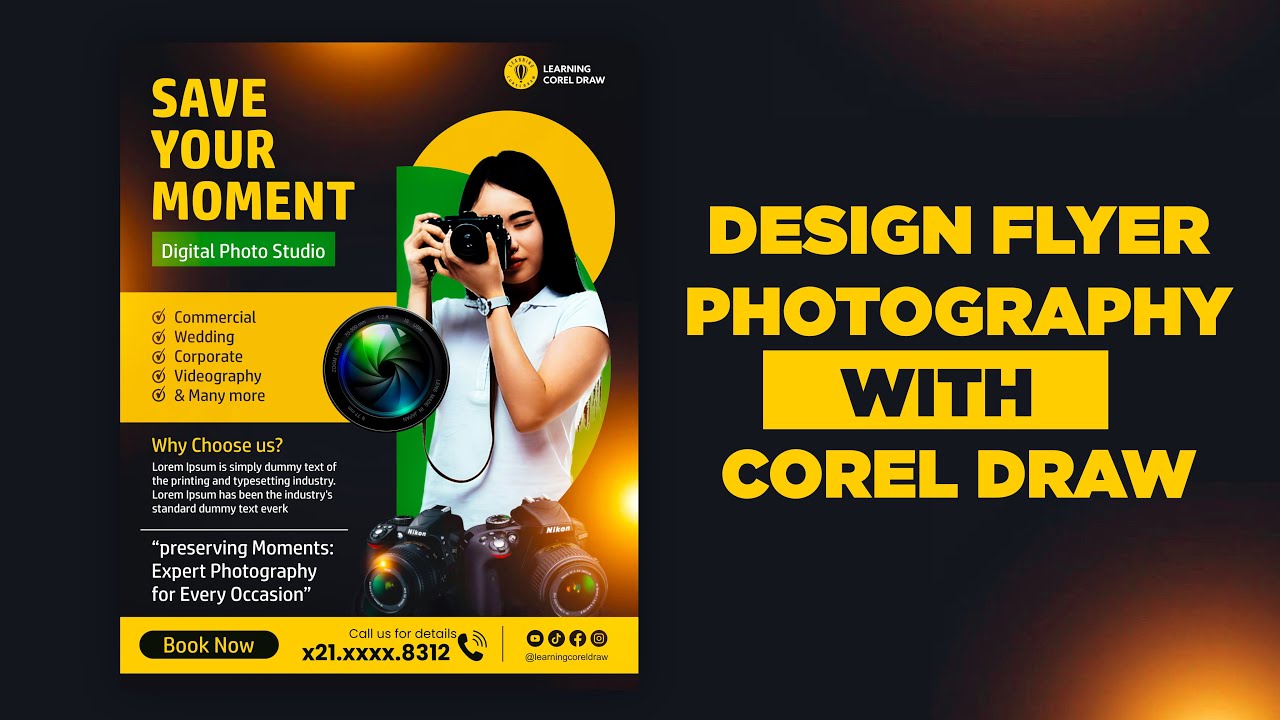 Photography Flyer Design in CorelDRAW | Easy & Clean Layout