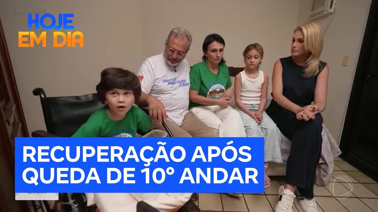 Brenno, garoto de 4 anos que caiu do 10° andar de um prédio, dá os primeiros passos após recuperação