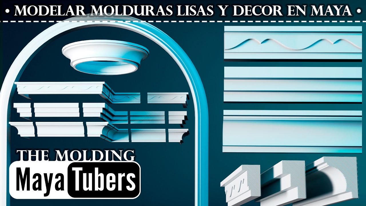 Modelar molduras lisas y decorativas en Autodesk Maya bien a mano o Automáticamente - MayaTubers