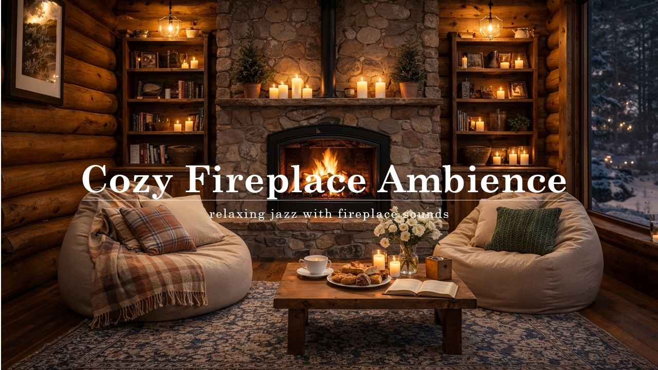 Cozy Snowfall Cabin ❄️ Warm Jazz Piano Ambience for Total Escape