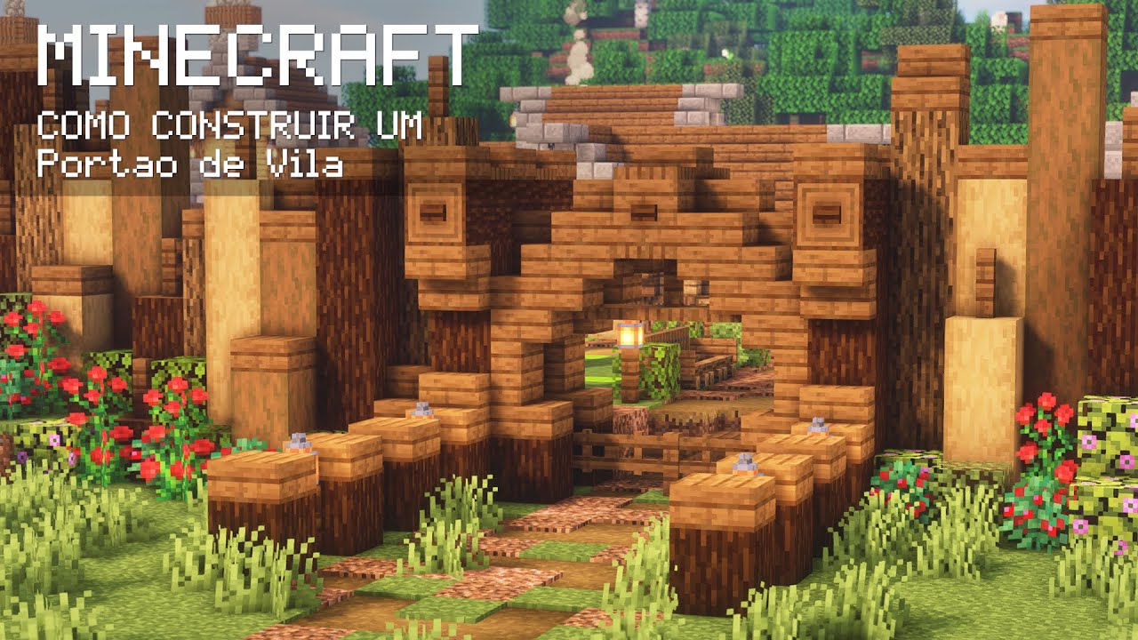 Minecraft | Como Construir Um Portão de Vila | Vila Medieval