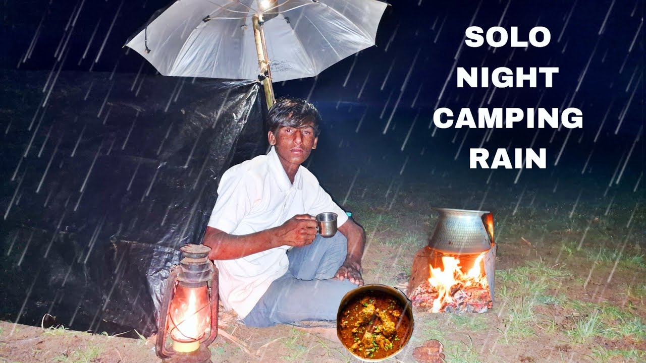 solo rain camping in forest | camping in india | village gavala