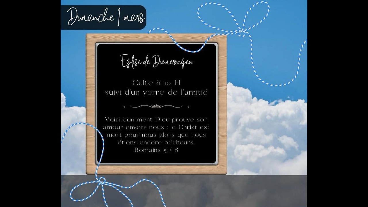 Message du culte du 01 mars: 
