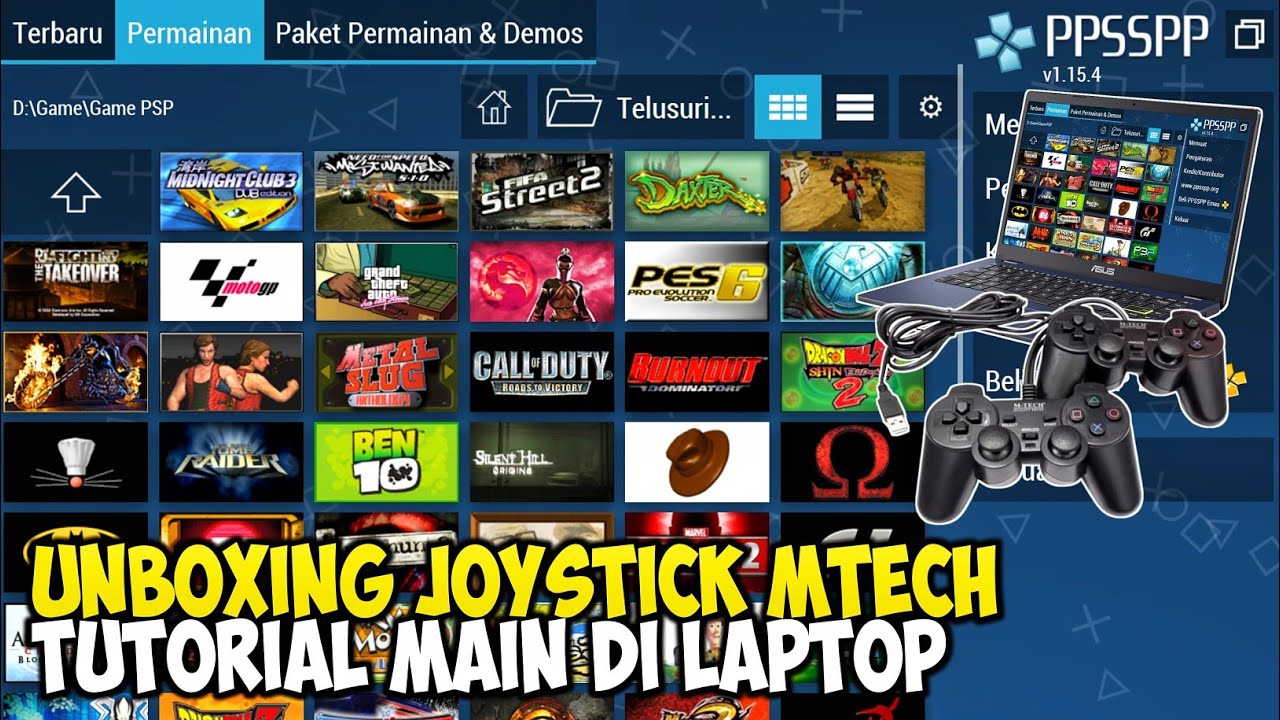Unboxing Joystick MTECH | Cara Setting & Main PPSSPP di Laptop Pakai Stik MTECH