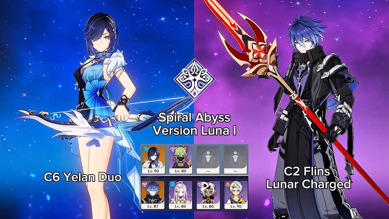 C6 Yelan Electro charged Duo & C2 Flins Lunar charged || Spiral Abyss Luna I || 36 stars 
