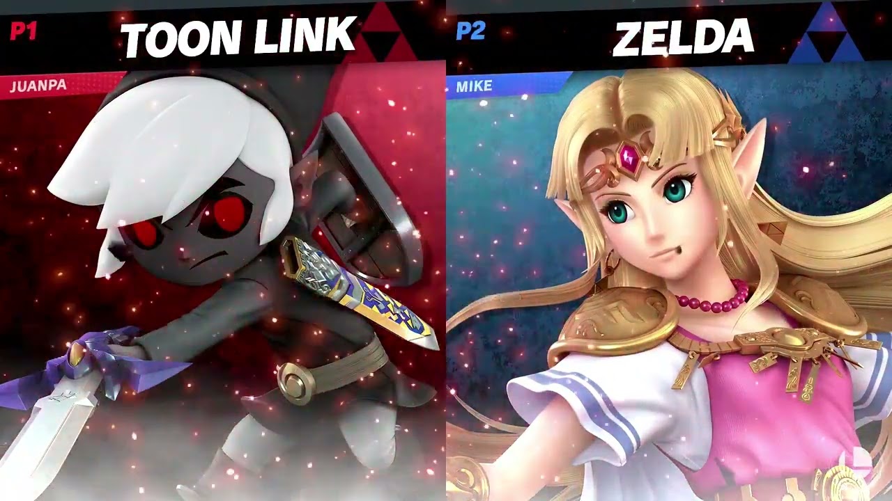 Super Smash Bros. Ultimate Dark Toon Link vs Zelda Gameplay HD