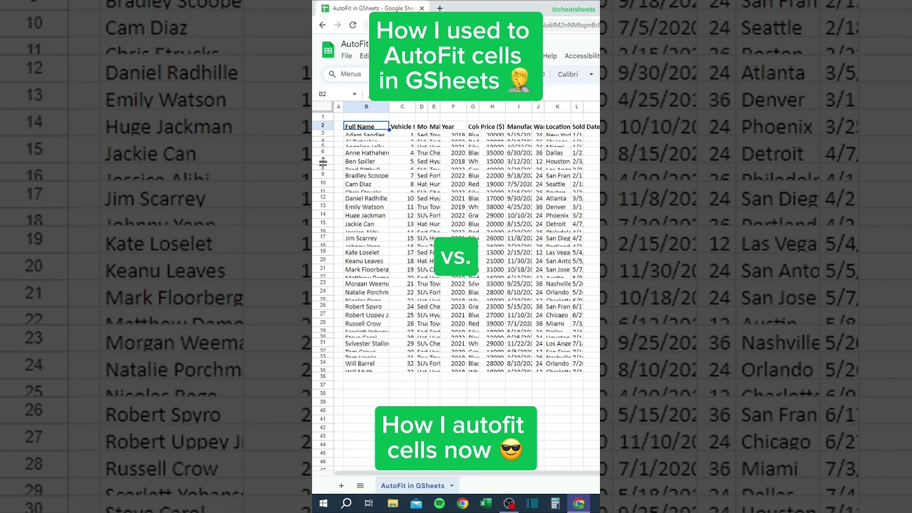 Автоматический подбор строк и столбцов в GSheets‼️ #googlesheets #excel