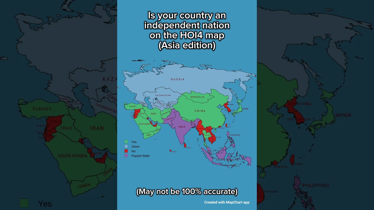 Is yor country an independent nation on the HOI4 map #mapchart #mapping #asia #hoi4 #ww2