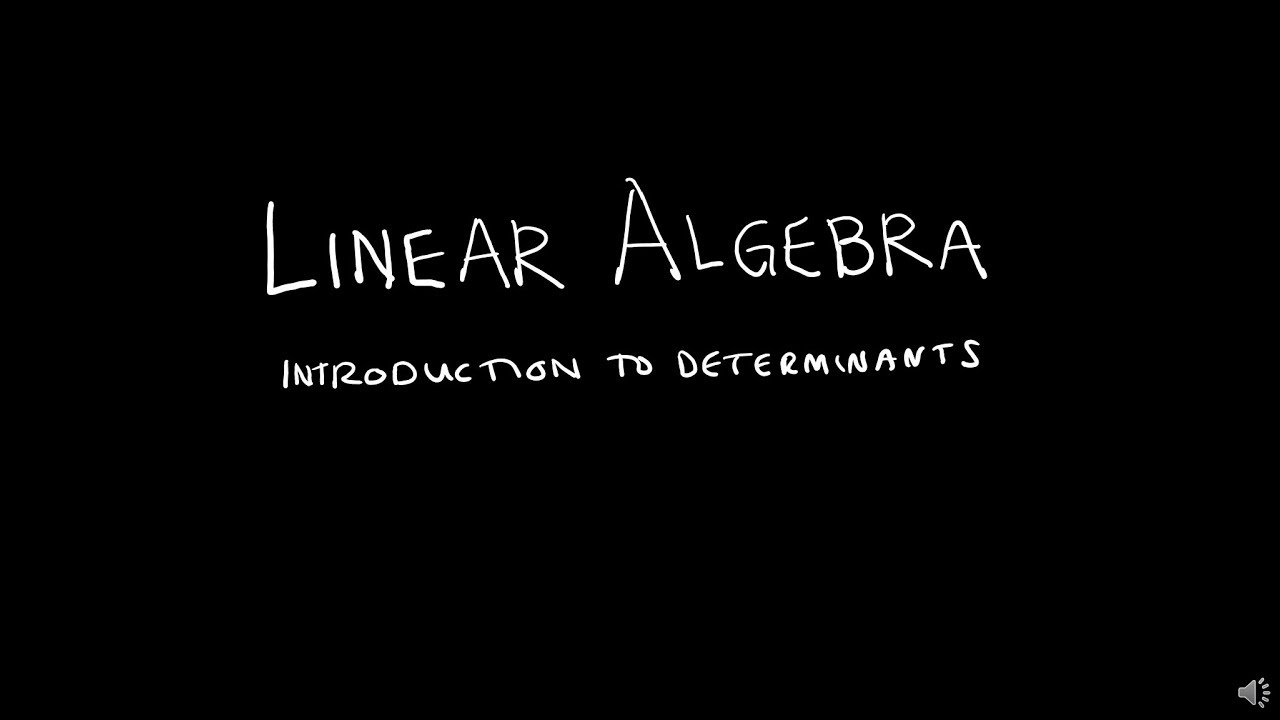 Linear Algebra 3.1.1 Introduction to Determinants
