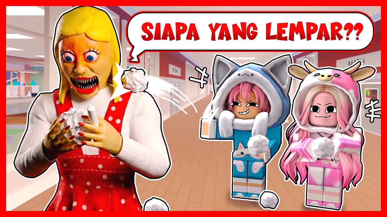 ATUN & MOMON PRANK GURU DI SEKOLAH TAPI BERUJUNG HORROR !! Roblox