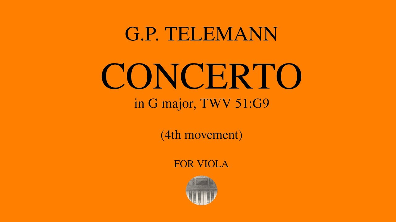 G.P. TELEMANN Viola Concerto in G major - 4th movement - orchestral accompaniment