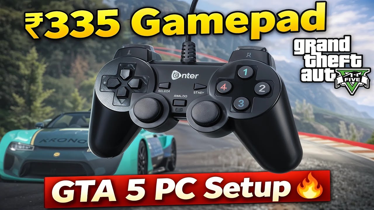 Enter USB Gamepad Unboxing & GTA 5 Setup | PC Gamepad Review | ₹335 Budget Controller