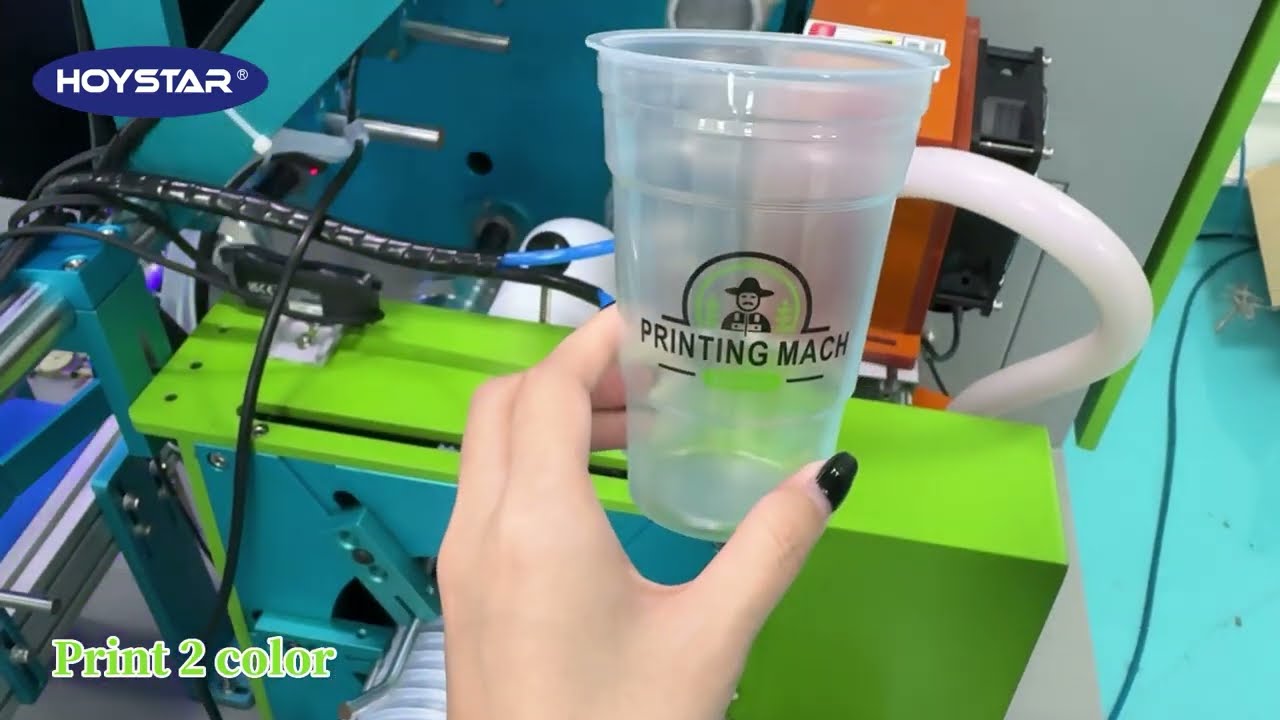 Print 2 color PS plastic cup, the multi-color cups printing machine
