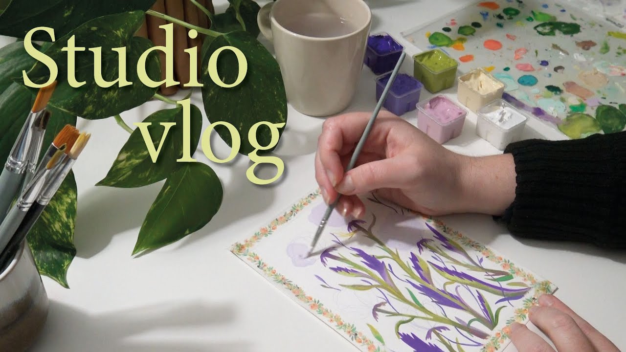 Studio Vlog 01 l Peintures à la gouache, un grand challenge et des copines
