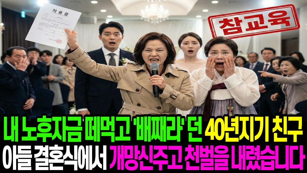 제 노후자금 떼먹고 배째라던 40년지기 친구 아들 결혼식에서 개망신 주고 천벌을 내렸습니다
