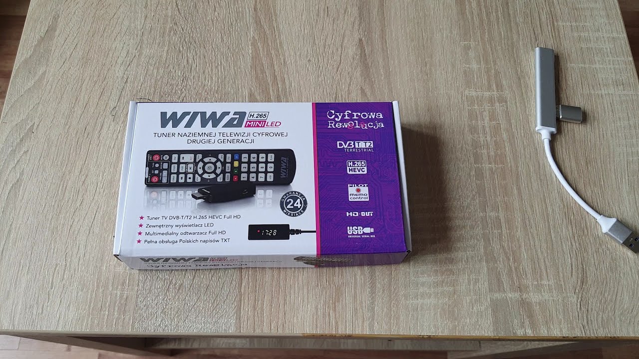 Tuner Tv DVB-T/DVB-T2 H.265 HEVC, Wiwa Mini Led 2gen. Rozpakowanie PL / Unboxing PL.