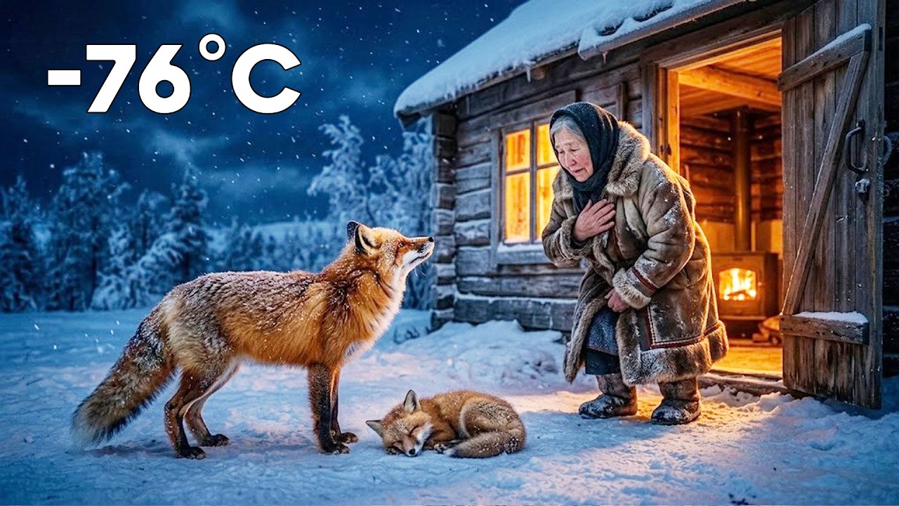 🦊 An 80-year-old woman saved a mother fox and her cub from a blizzard in Siberia.