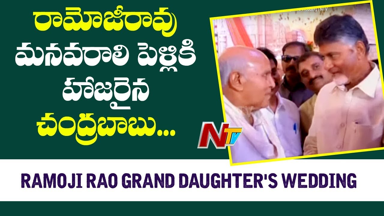 CM Chandrababu Attends Ramoji Rao Grand Daughter's Wedding | NTV