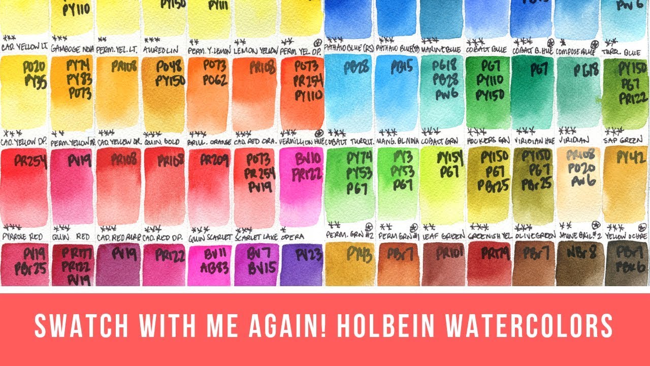 Swatch with me... Again! Holbein Watercolors + 30k Subscriber Thank You!