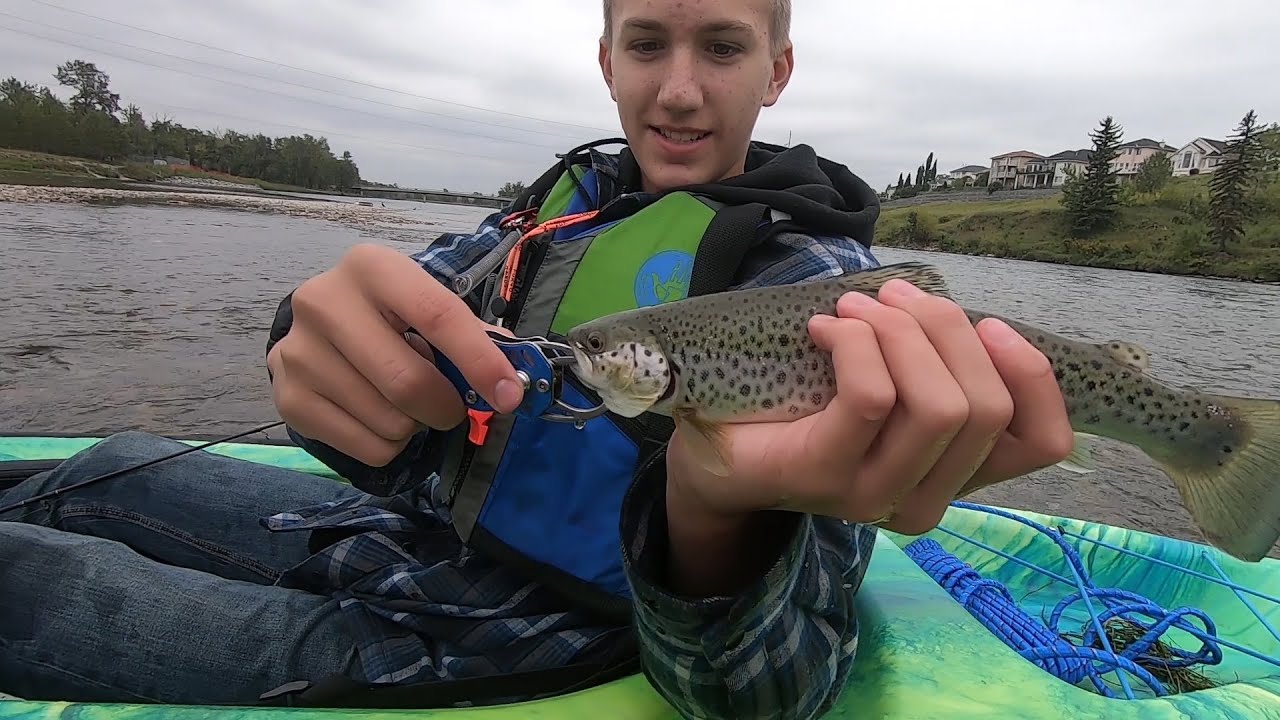 Ep12: Kayak Fishing on the Bow River, our first Q&A, and a first-to-catch Rainbow Trout!