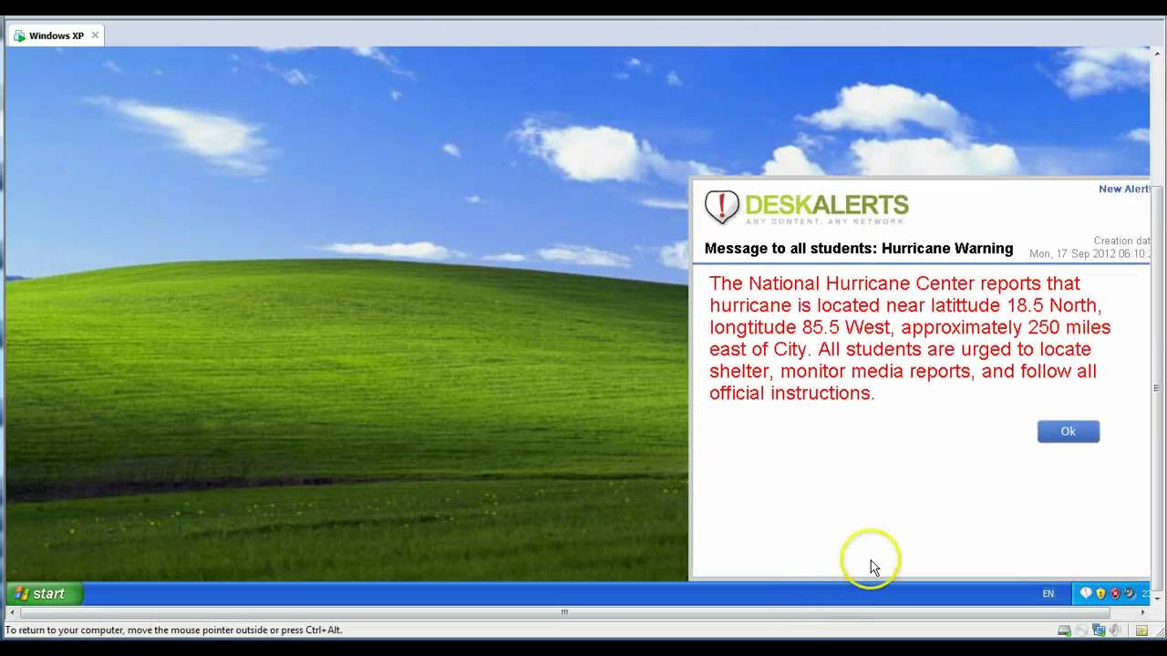 Emergency alert delivery to locked computer screens with DeskAlerts