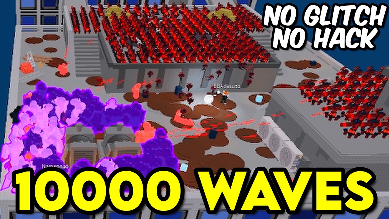 Surviving 10000 Waves With NO GLITCH In Survive Zombie Arena | Roblox