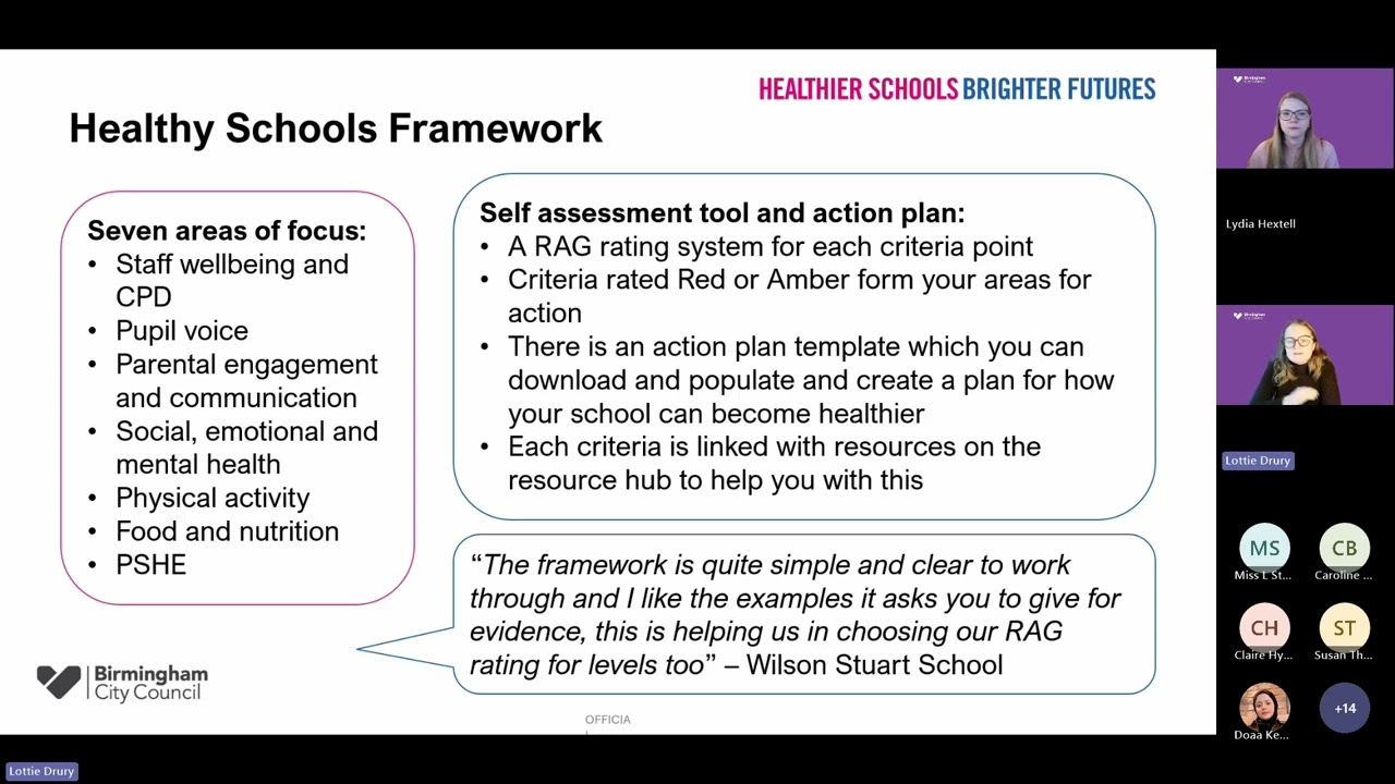 Birmingham Healthy Schools Approach: Free support and tools to improve wellbeing at your school