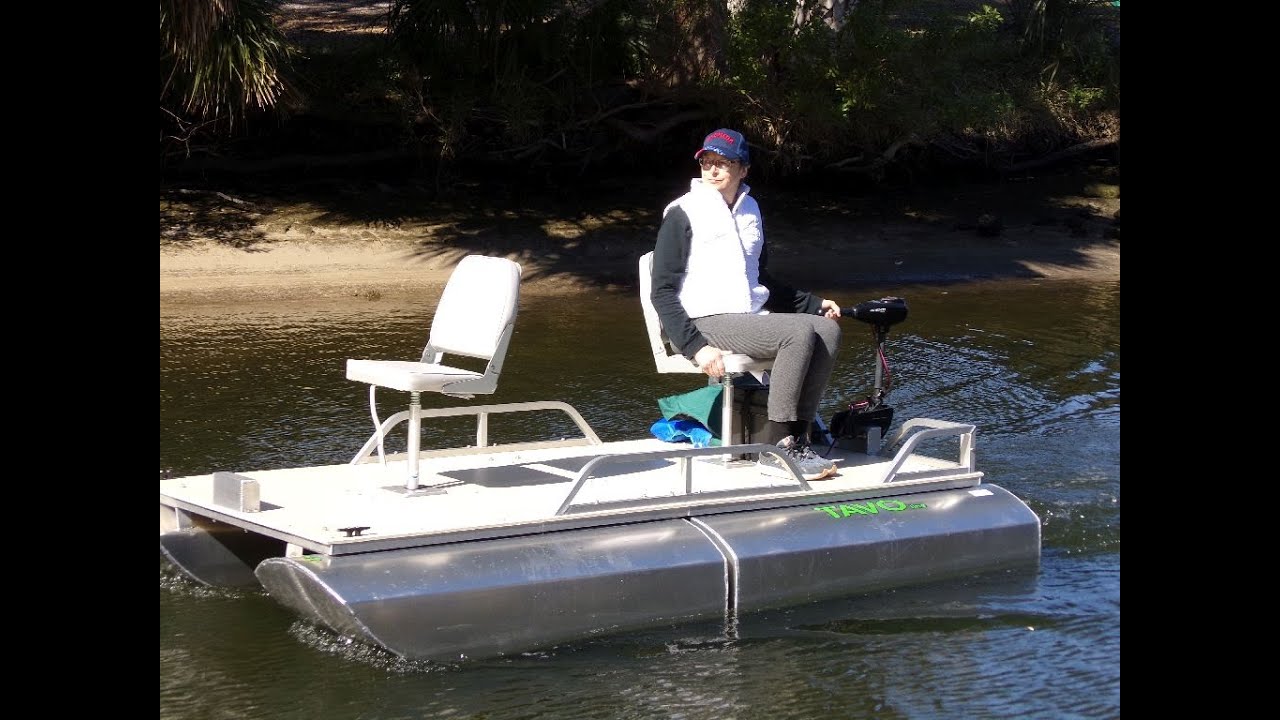 TAVO P-2 Transformer  Mini Pontoon Boat electric or gas www.TAVOline.com